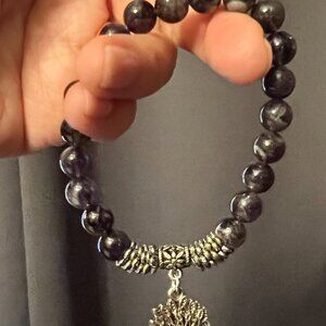 Amethyst Gemstone Mala Beads Bracelet